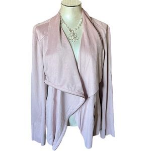 Mote Women’s Faux Suede Moto Drape Blush Pink Jacket NEW size XXL